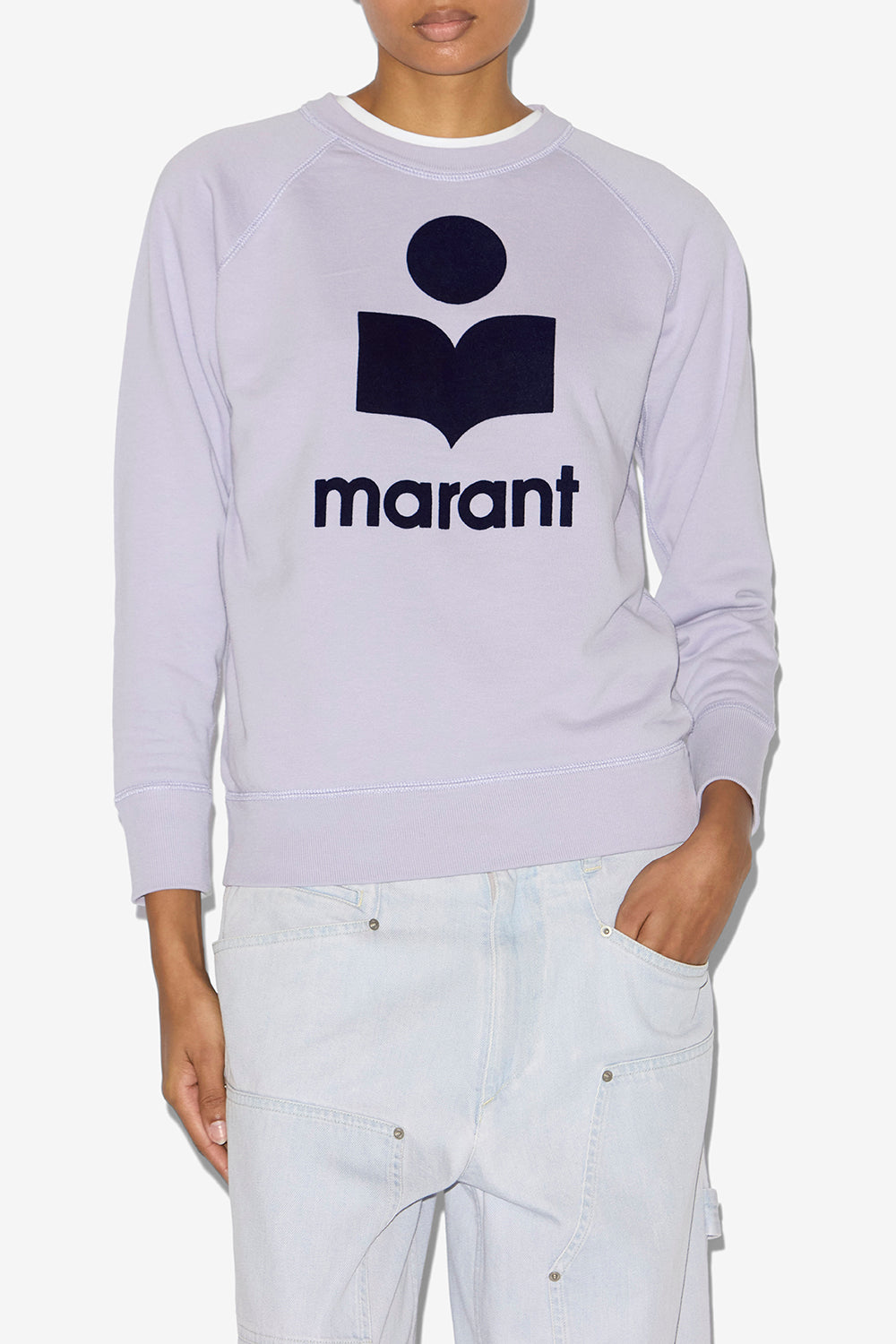 Millyny cotton sweatshirt with logo - Lilac/dark navy - Woman - 4