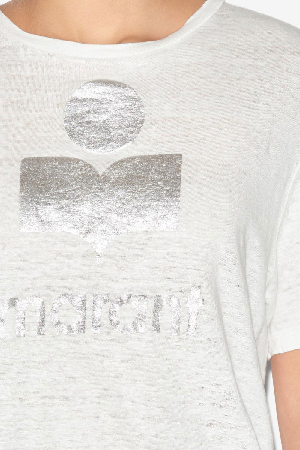 T-shirt à logo zewel en lin - Blanc - Woman - 3