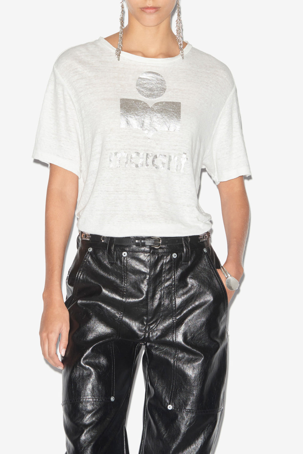 T-shirt à logo zewel en lin - Blanc - Woman - 4