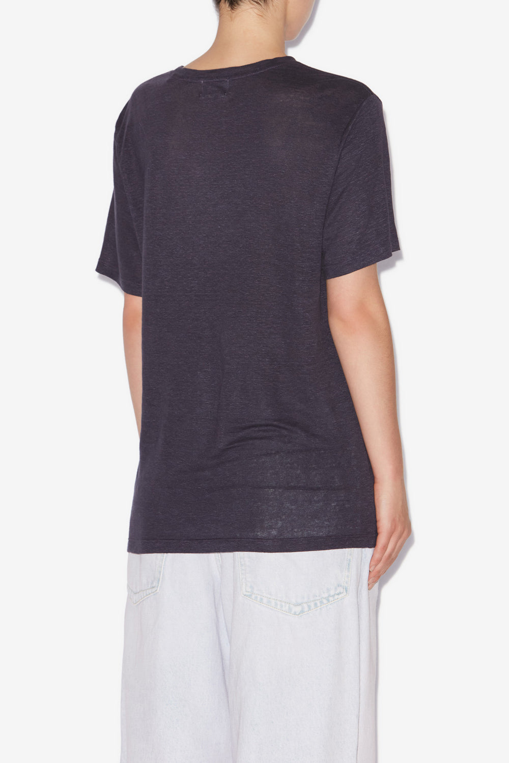 Zewel linen t-shirt with logo - Faded night/lilac - Woman - 5