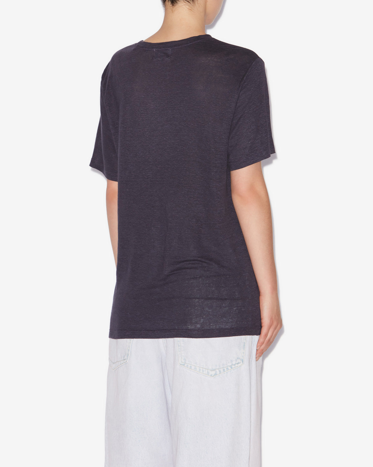 T-shirt con logo zewel in lino - Faded night/lilac - Woman - 4