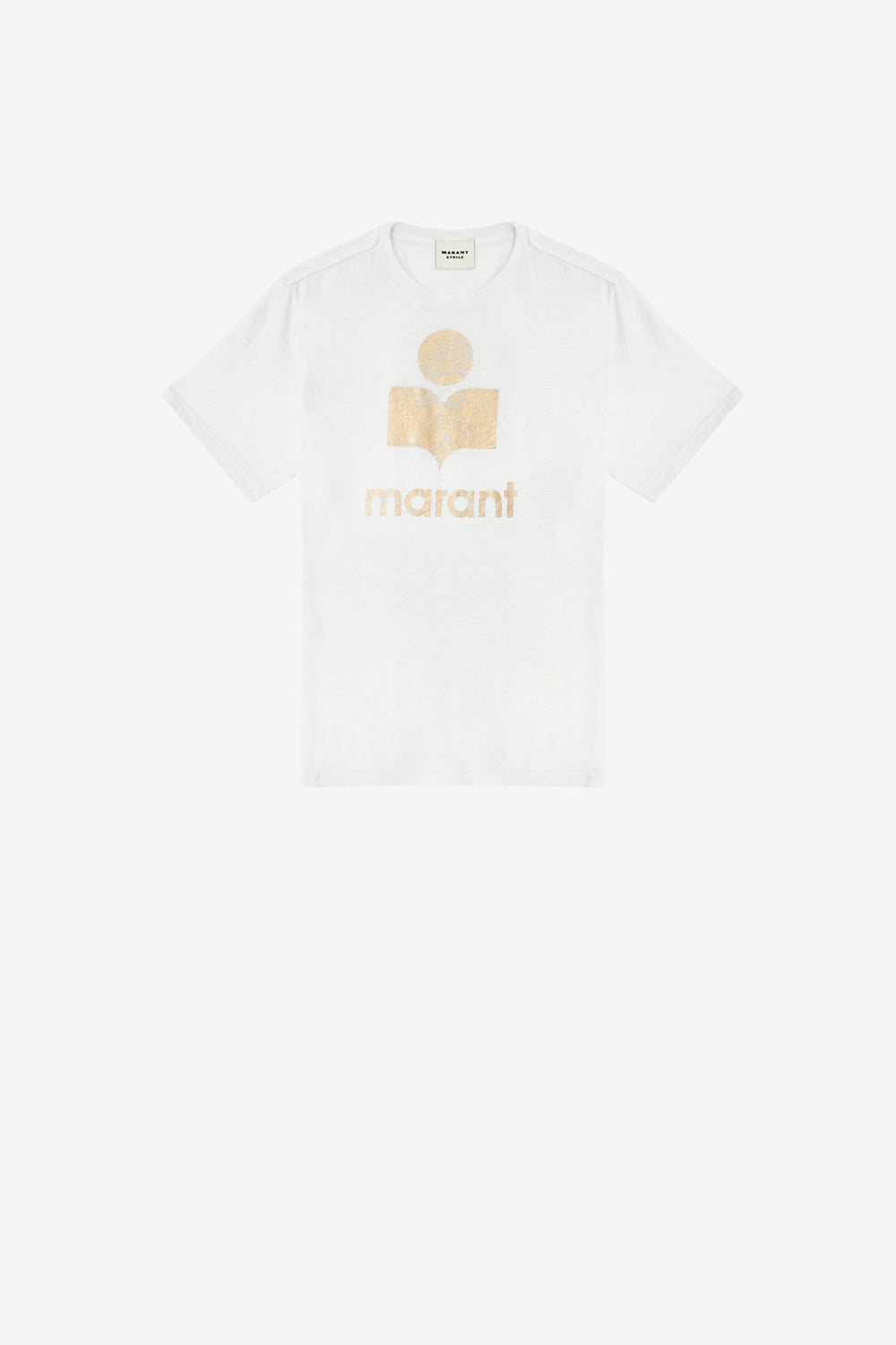 Camiseta con logotipo zewel en lino - White-light gold - Woman - 1