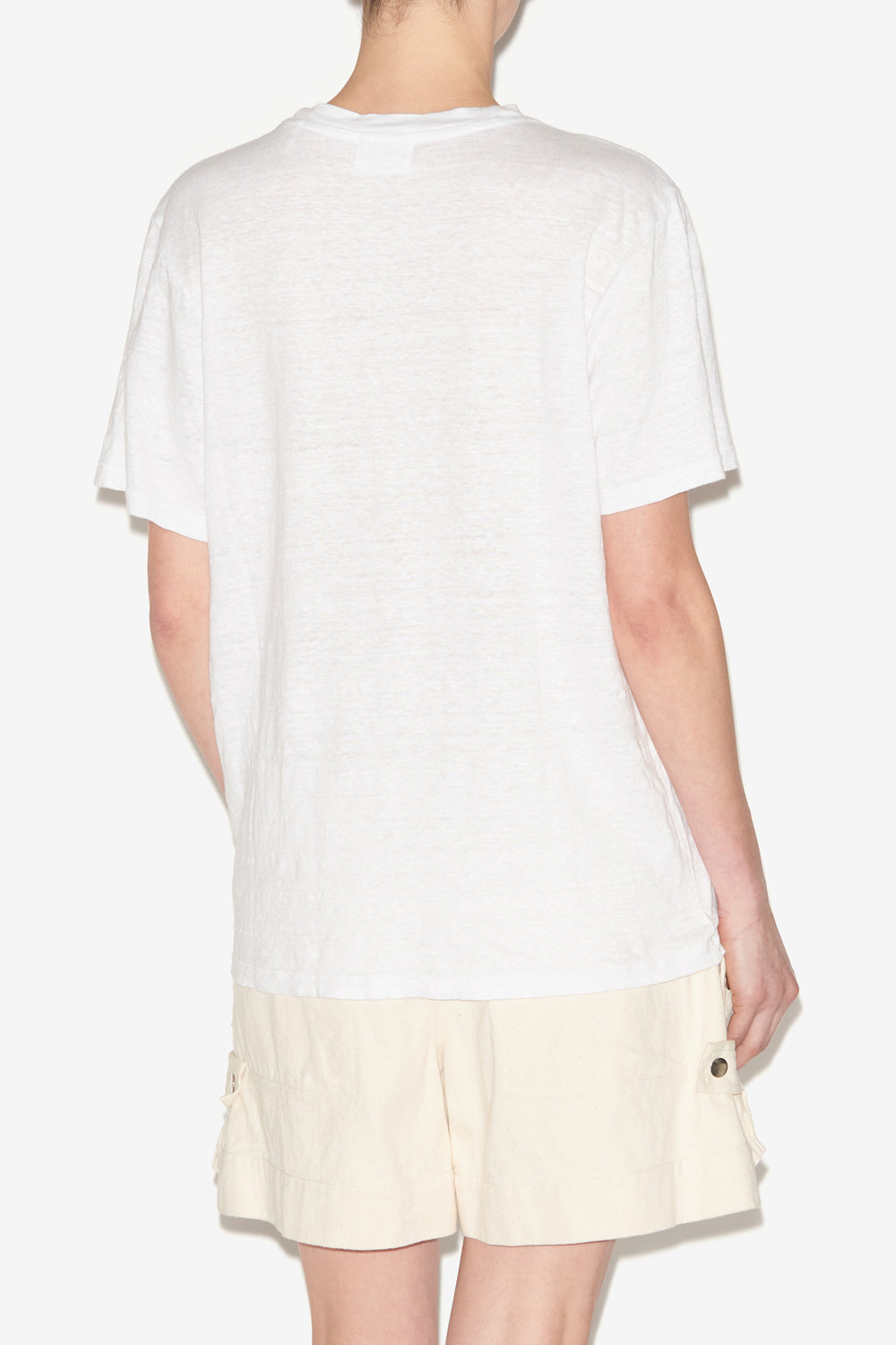 Camiseta con logotipo zewel en lino - White-light gold - Woman - 5