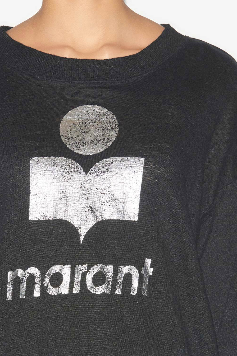 T-shirt à manches longues en lin uni klowia - Noir - Woman - 3