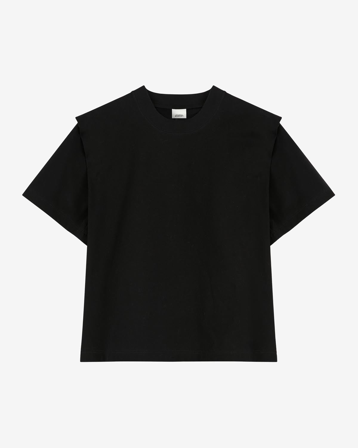 T-shirt zelitos con spalline in cotone a tinta unita - Nero - Woman - 6