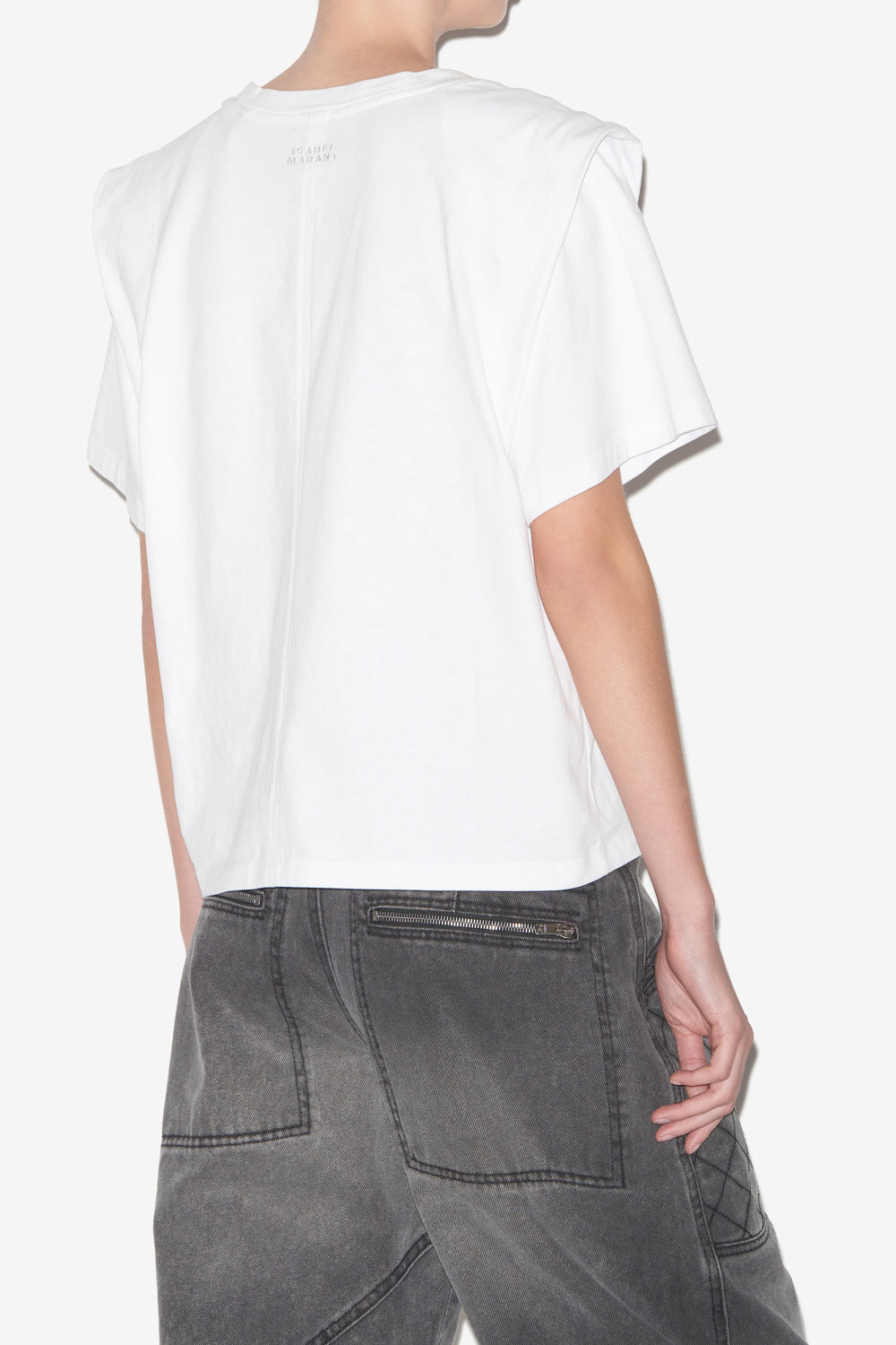 T-shirt zelitos aus einfarbiger baumwolle mit kurzen ärmeln - Weiß - Woman - 5