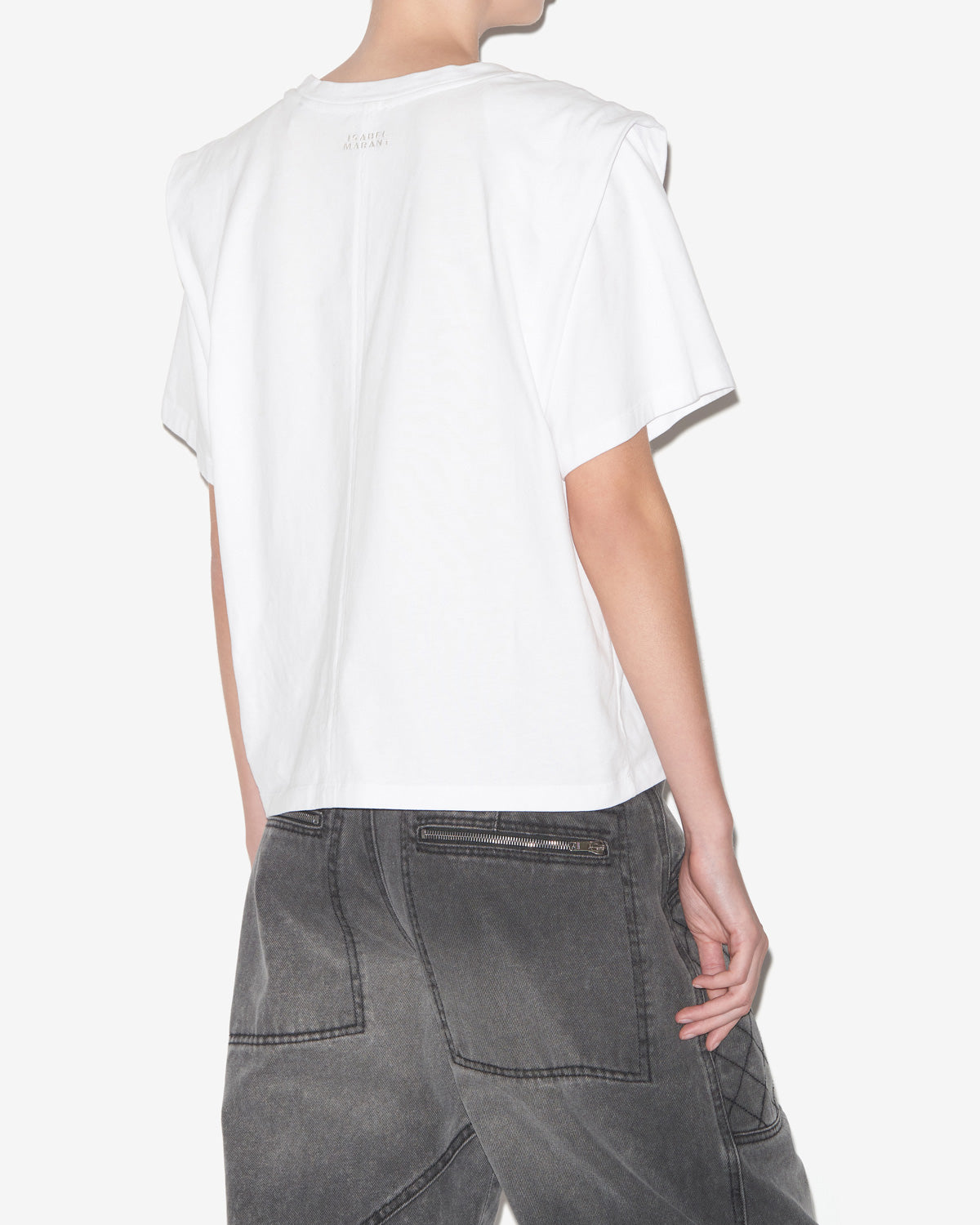 Zelitos short-sleeve t-shirt in plain-colored cotton - White - Woman - 4