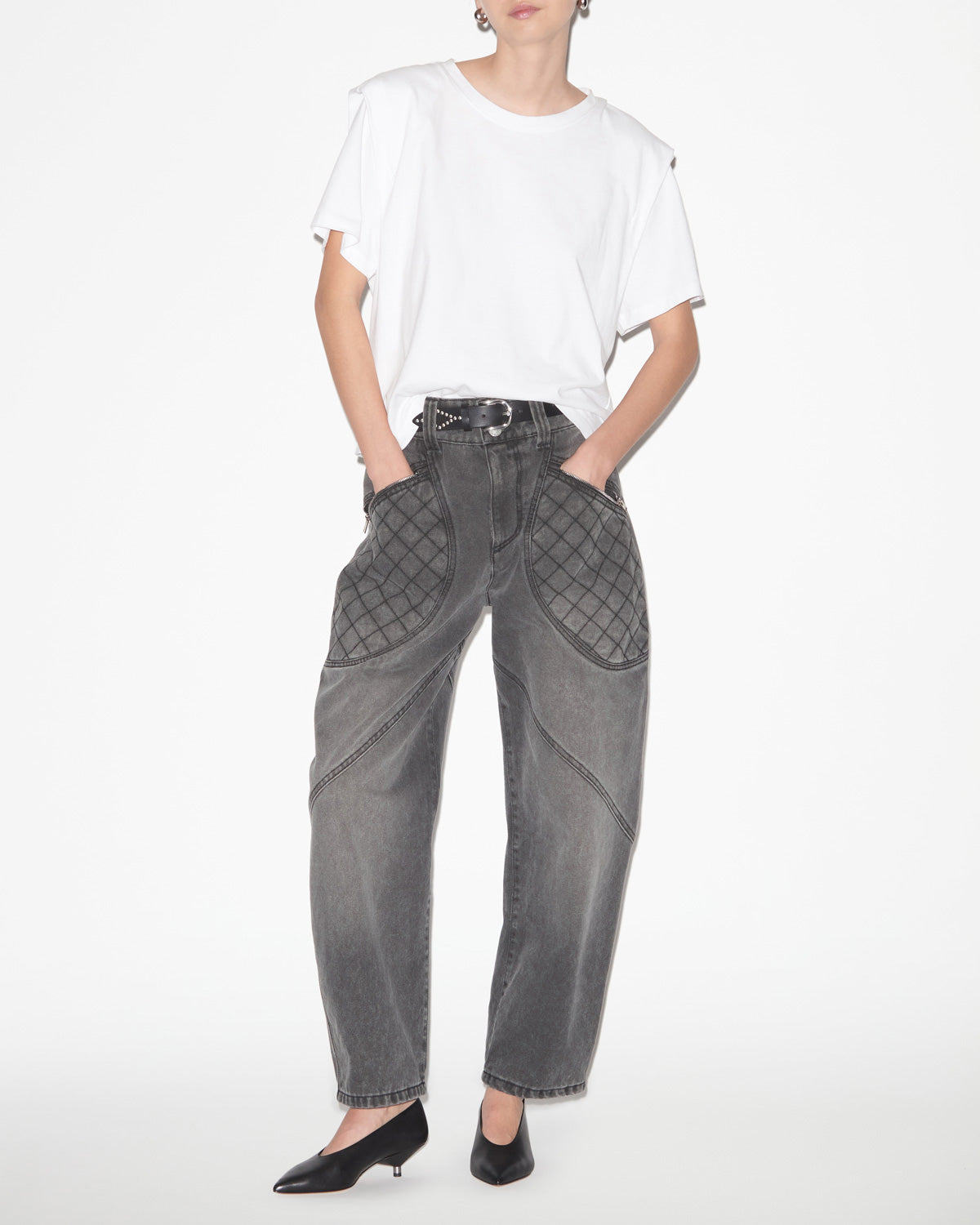 Zelitos short-sleeve t-shirt in plain-colored cotton - White - Woman - 1
