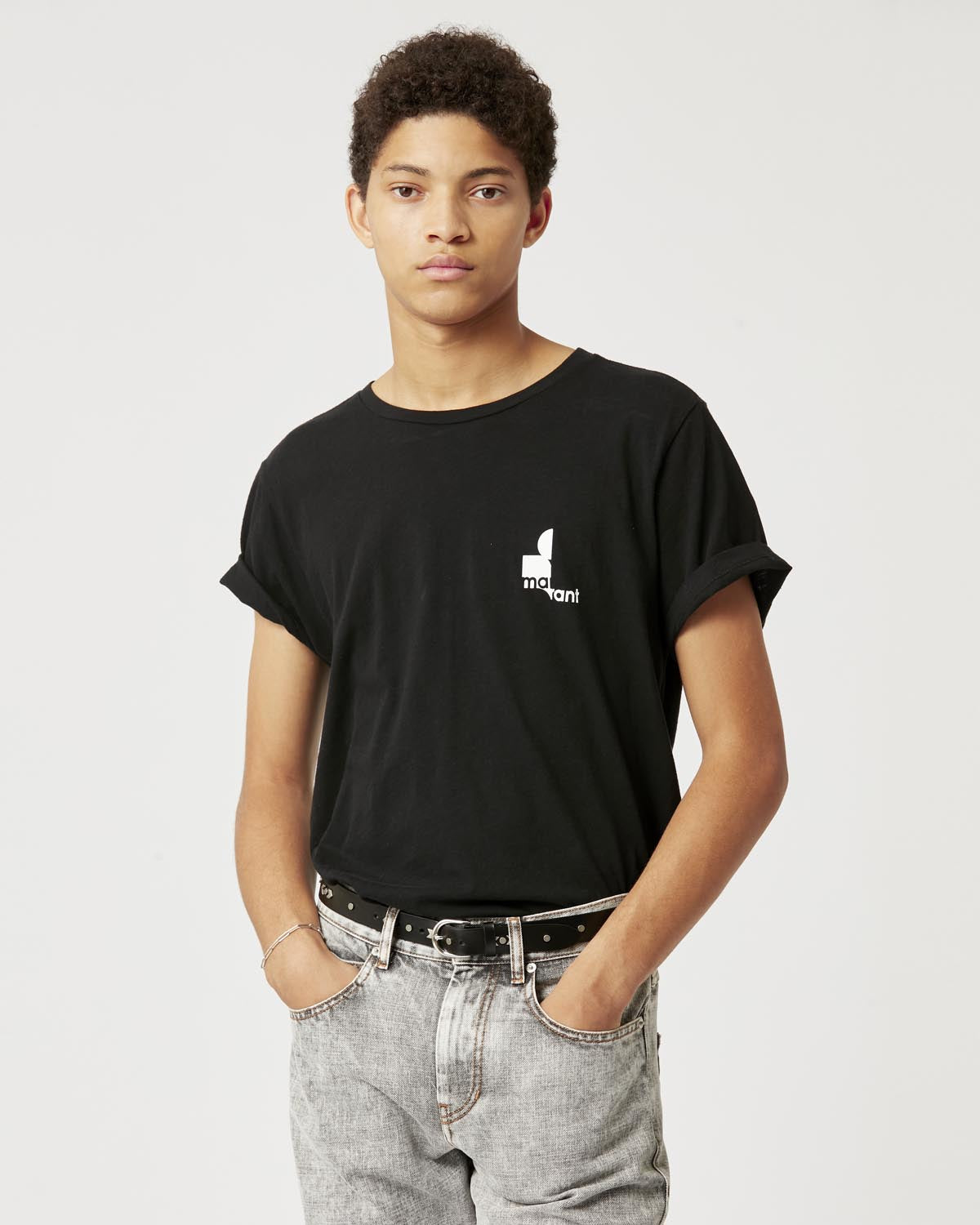 T-shirt zafferh aus baumwolle mit logo Man Schwarz 6