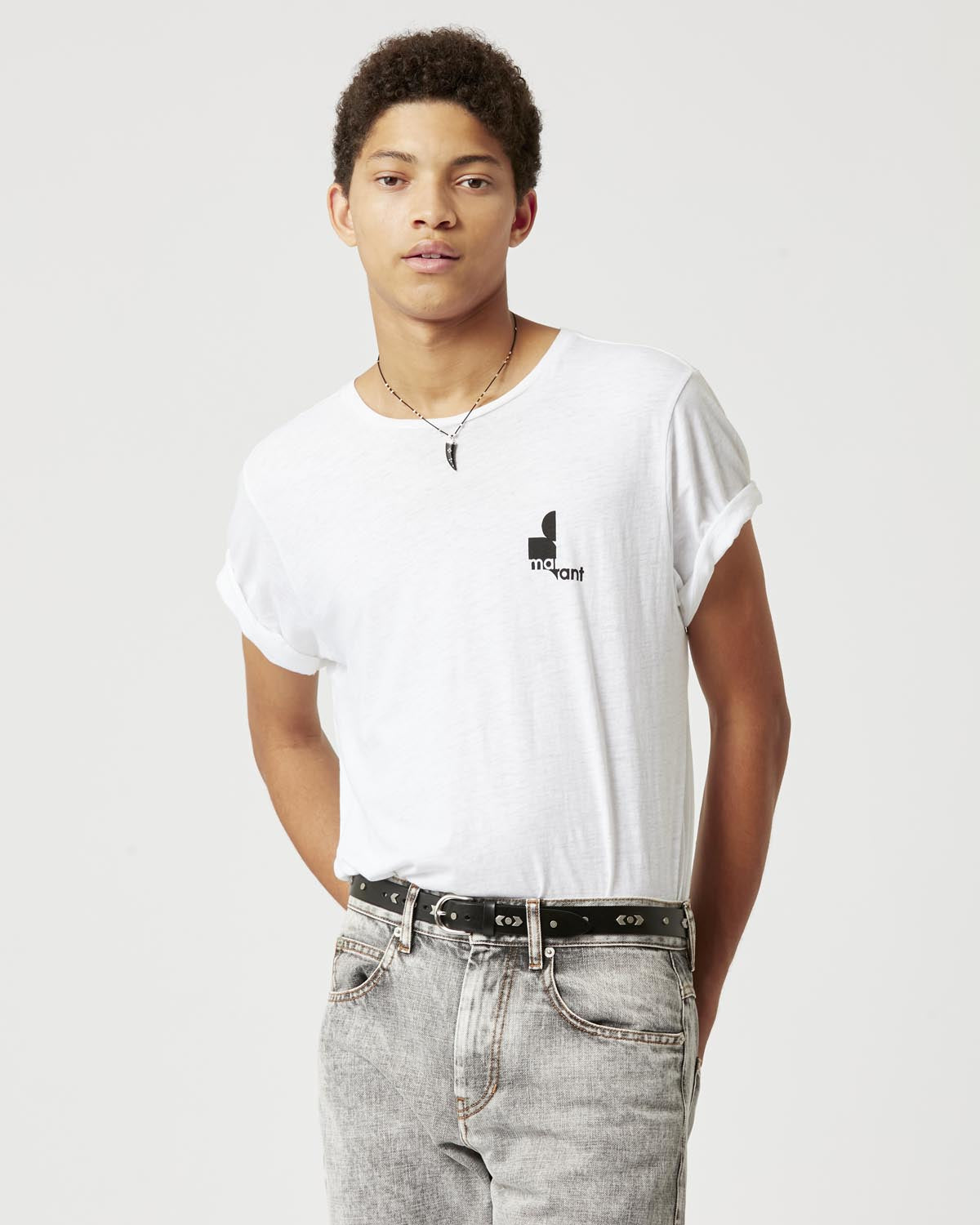 T-shirt zafferh aus baumwolle mit logo Man Weiß 4