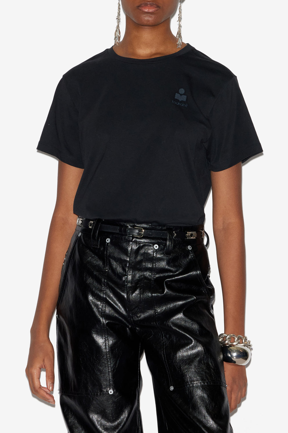 Camiseta con logotipo de algodón liso aby - Negro - Woman - 4