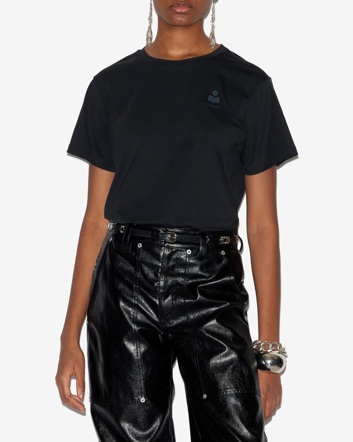 T-shirt mit logo aby aus einfarbiger baumwolle - Schwarz - Woman - 3