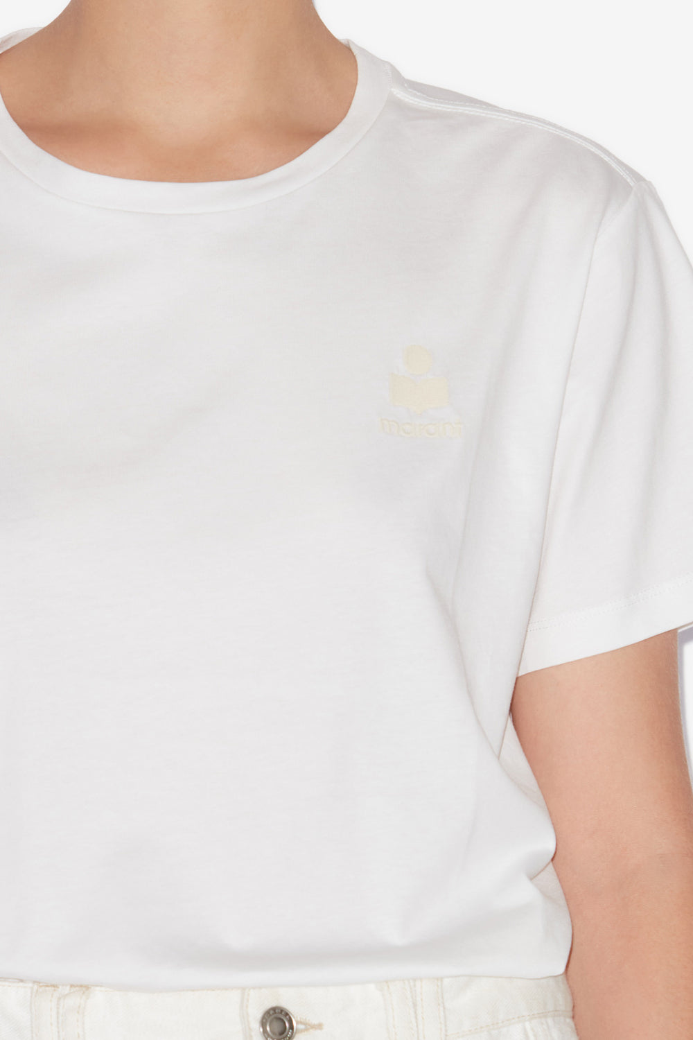 T-shirt à logo aby en coton uni  - Blanc - Woman - 3