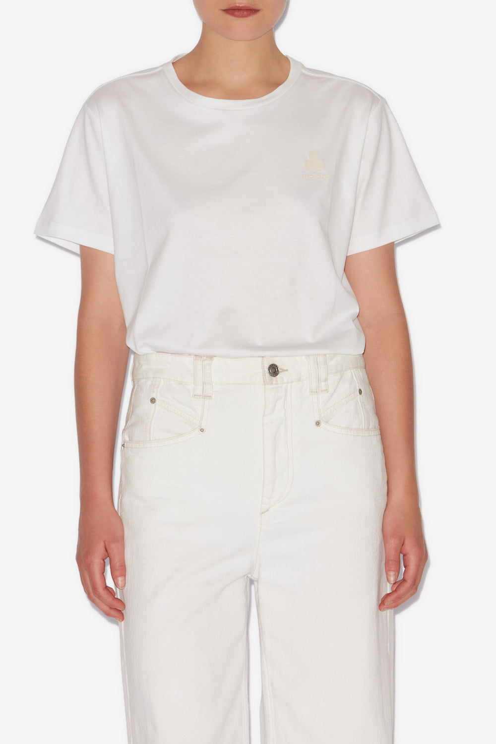 T-shirt à logo aby en coton uni  - Blanc - Woman - 4