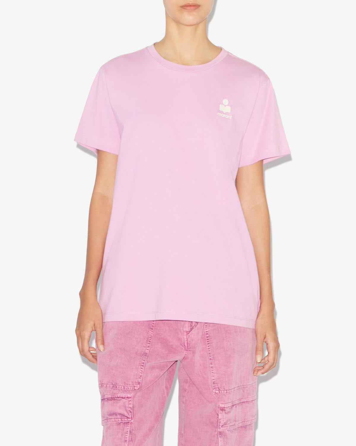Aby 로고 코튼 티셔츠 Woman 분홍색 4