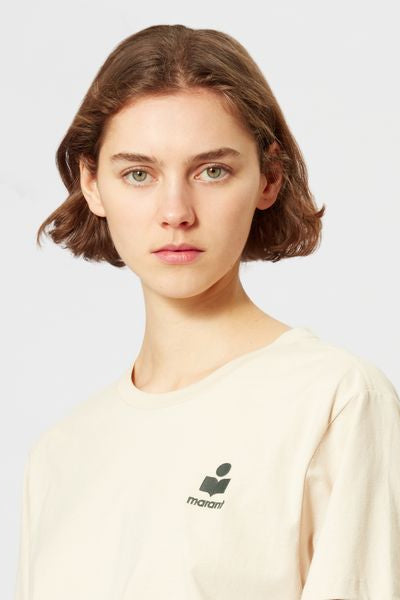 T-shirt aby in cotone con logo - Beige - Woman - 7