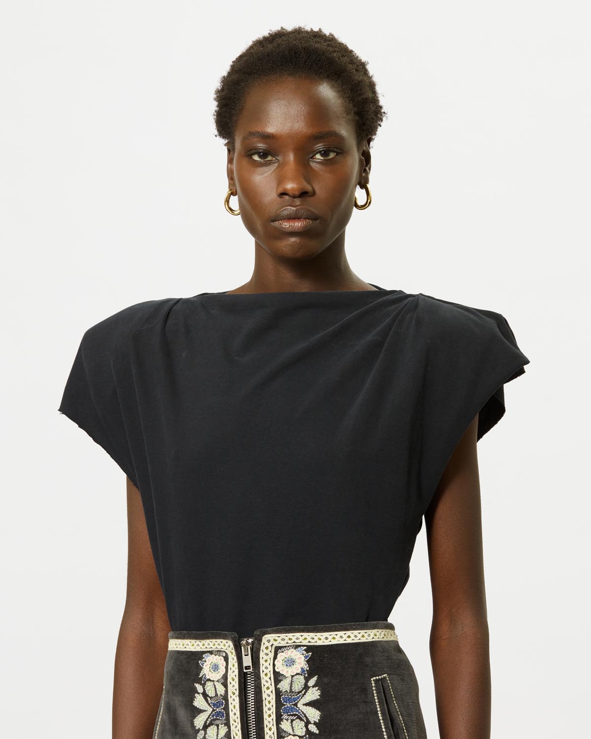 T-shirt asimmetrica a maniche corte sebani - Nero - Woman - 4