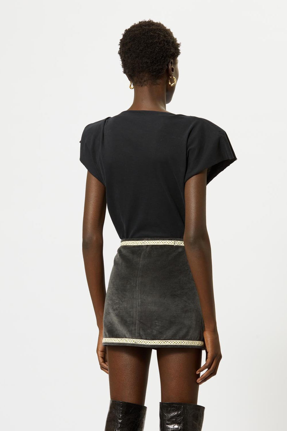 Sebani asymmetrical short-sleeve t-shirt - Black - Woman - 10