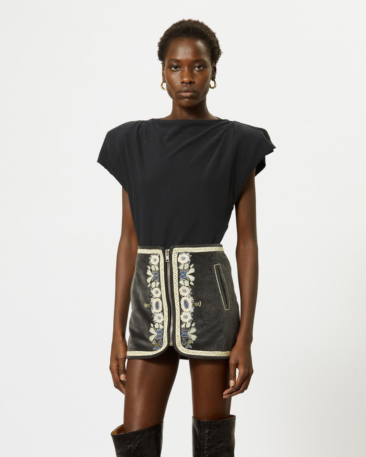 T-shirt asimmetrica a maniche corte sebani - Nero - Woman - 6