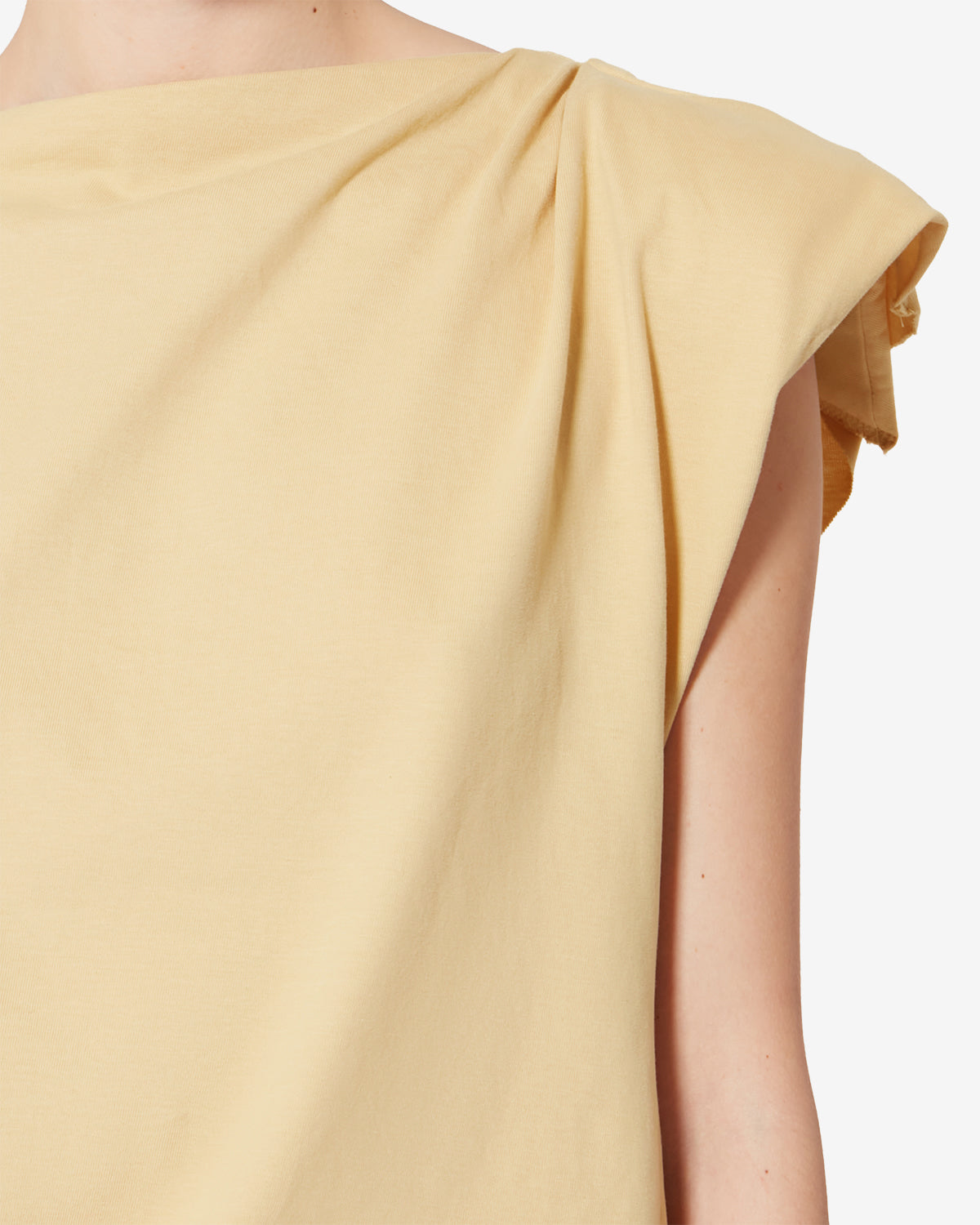 T-shirt asymétrique en coton sebani - Jaune pâle - Woman - 2