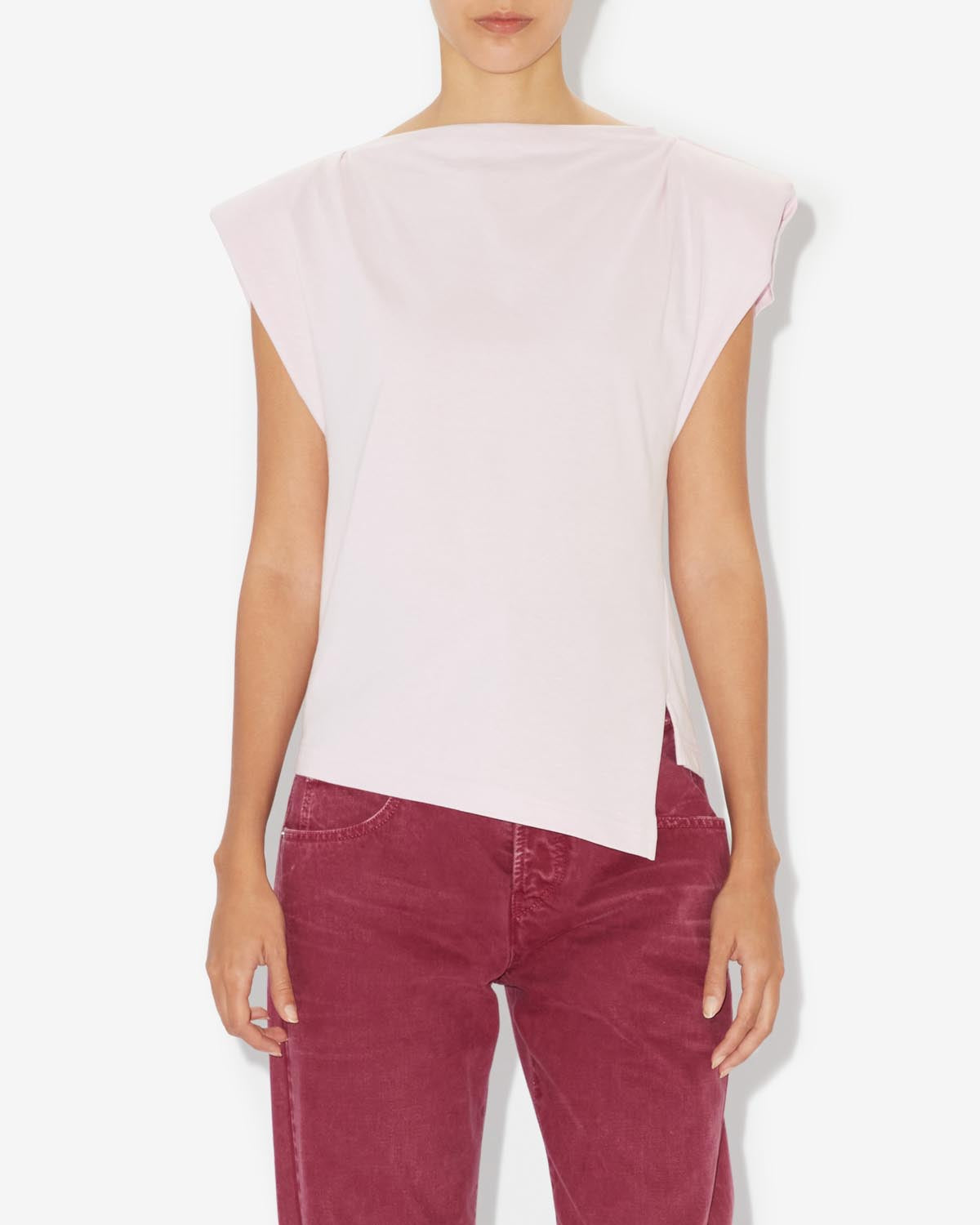 Sebani padded asymmetric t-shirt - Light pink - Woman - 3