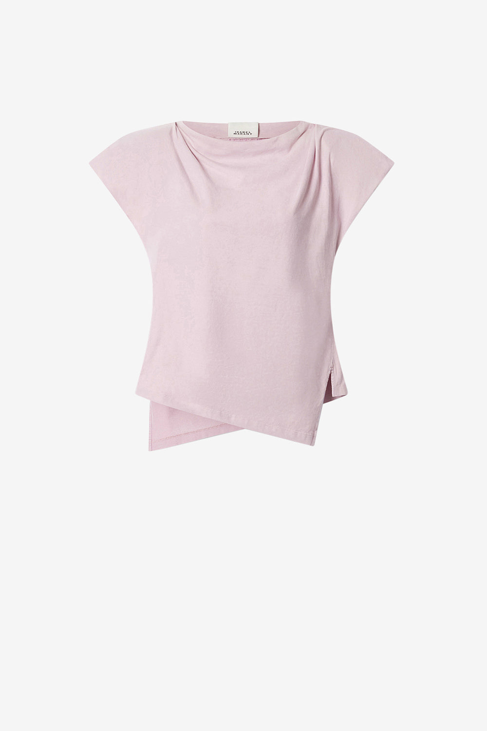 T-shirt asimmetrica in cotone sebani - Pale pink - Woman - 1