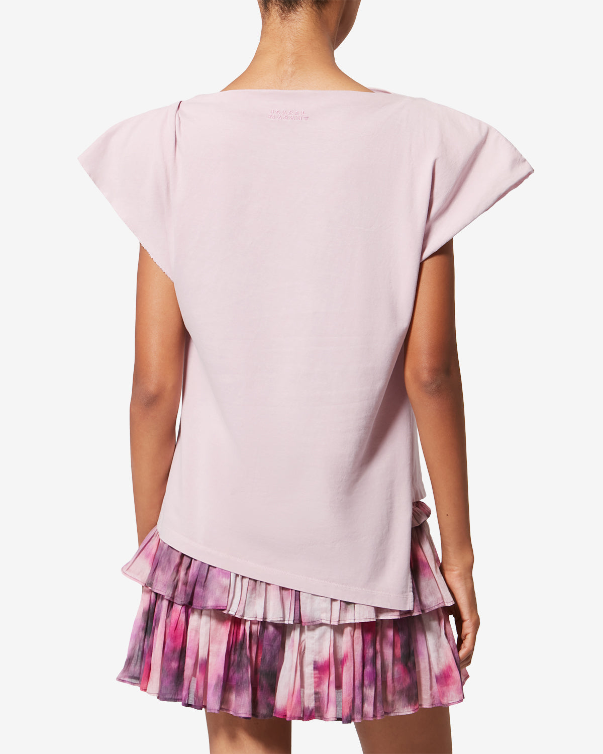Camiseta asimétrica de algodón sebani - Pale pink - Woman - 4