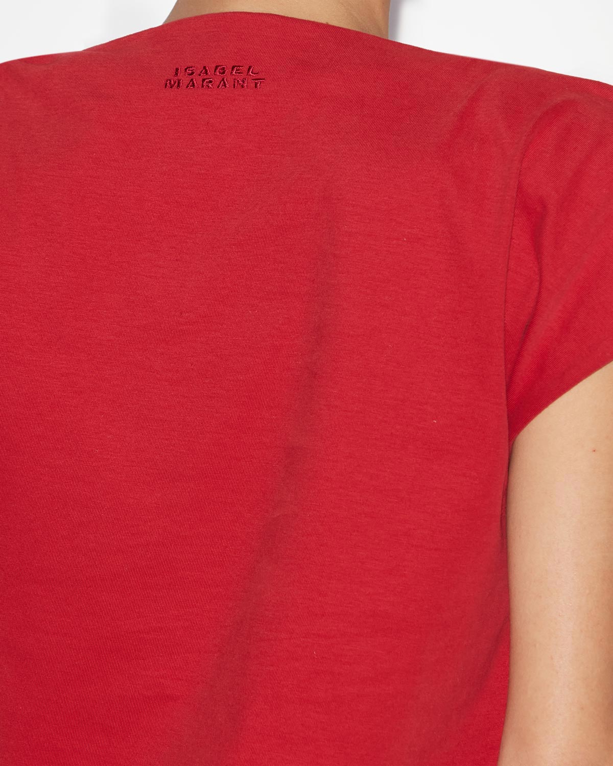 Sebani asymmetrical plain-colored cotton t-shirt - Red - Woman - 2