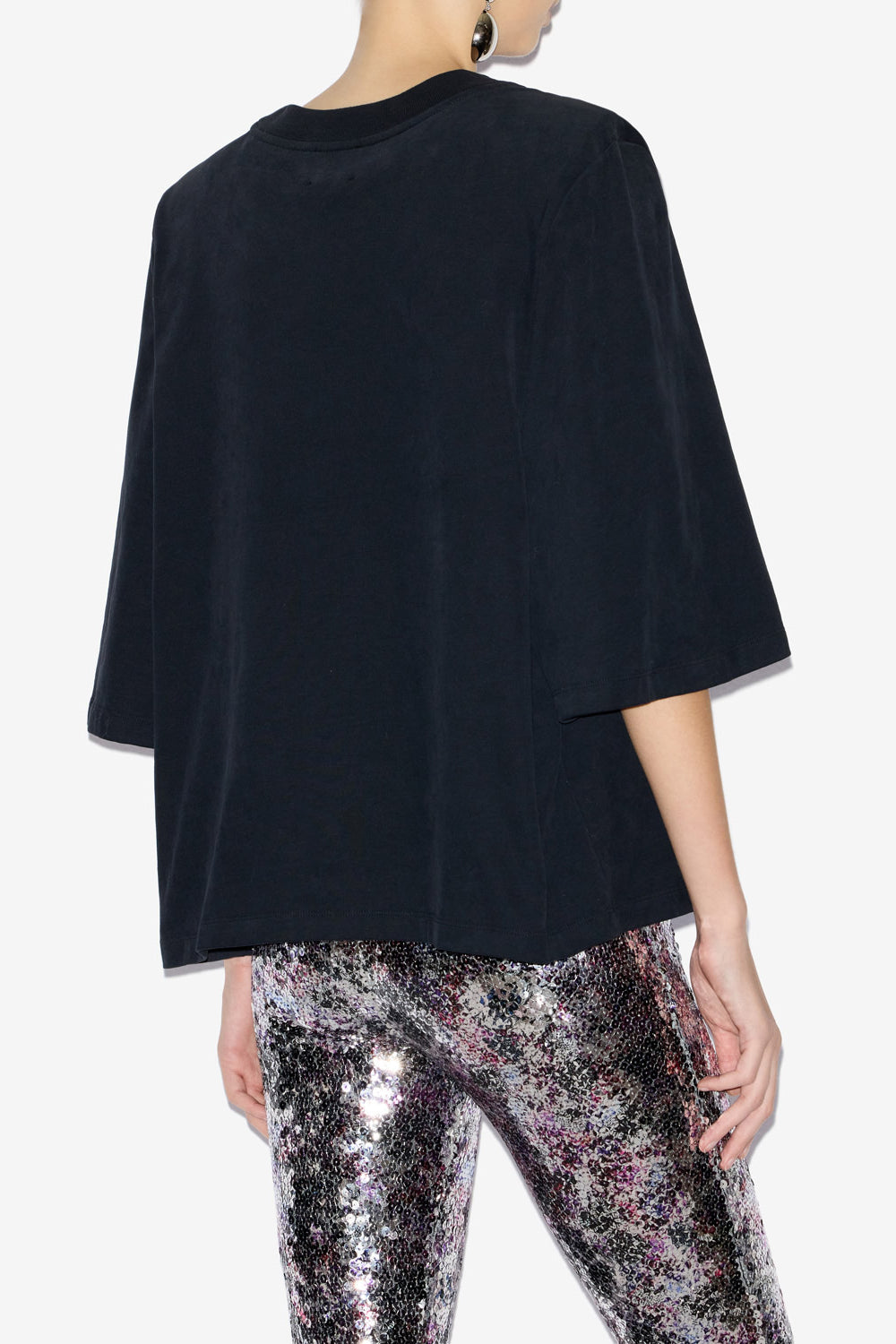 T-shirt à épaulettes en coton ben - Noir - Woman - 10