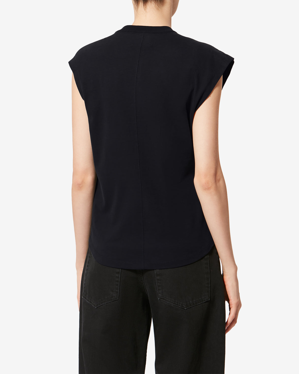 Asymmetrisches t-shirt mit kurzen ärmeln nayda - Schwarz - Woman - 8