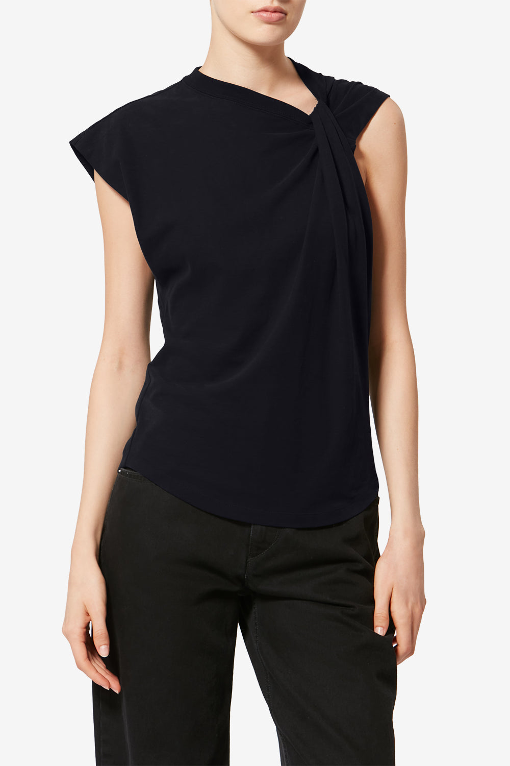 Nayda asymmetrical short-sleeve t-shirt - Black - Woman - 8