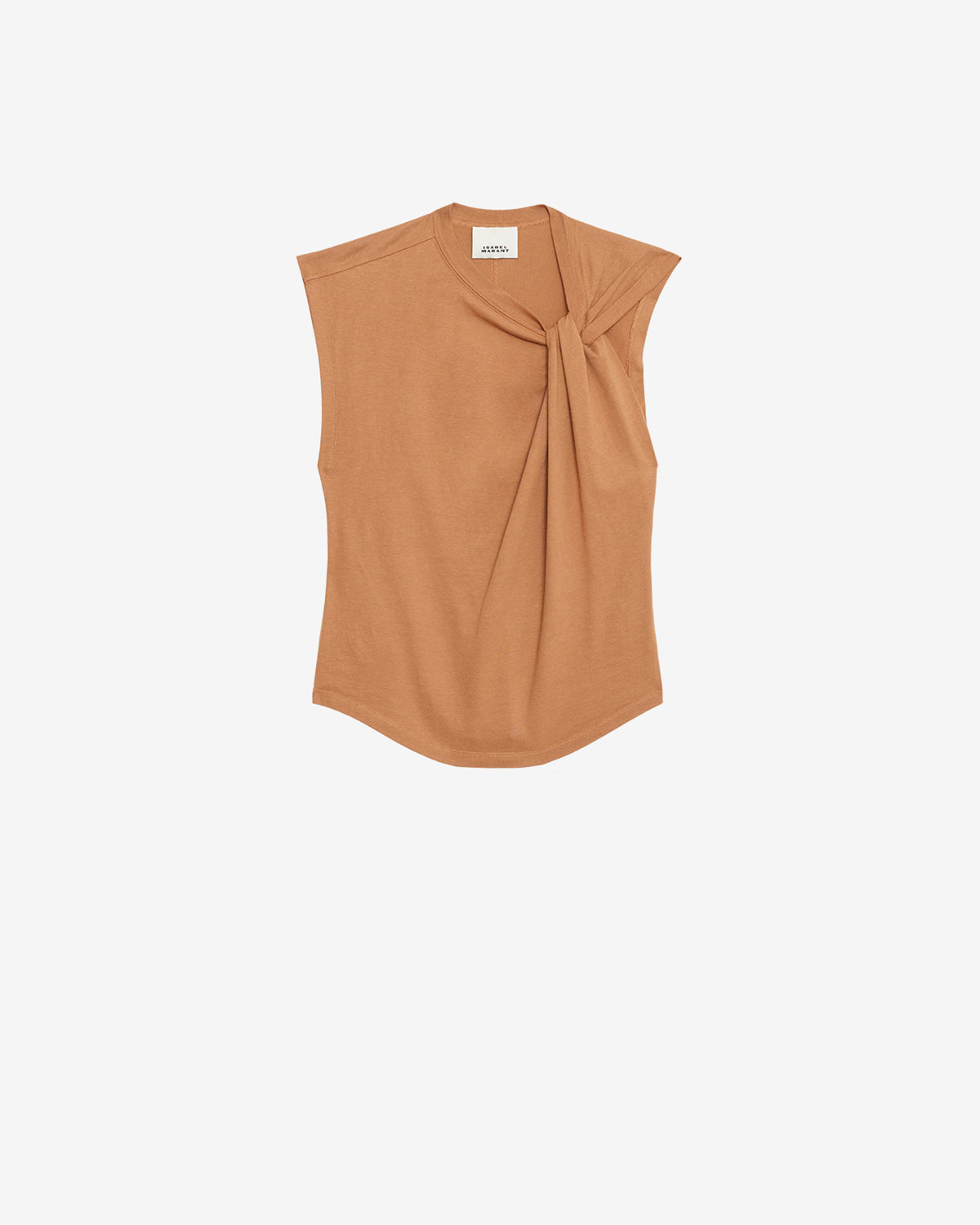T-shirt asimmetrica nayda in cotone - Caramel - Woman - 5