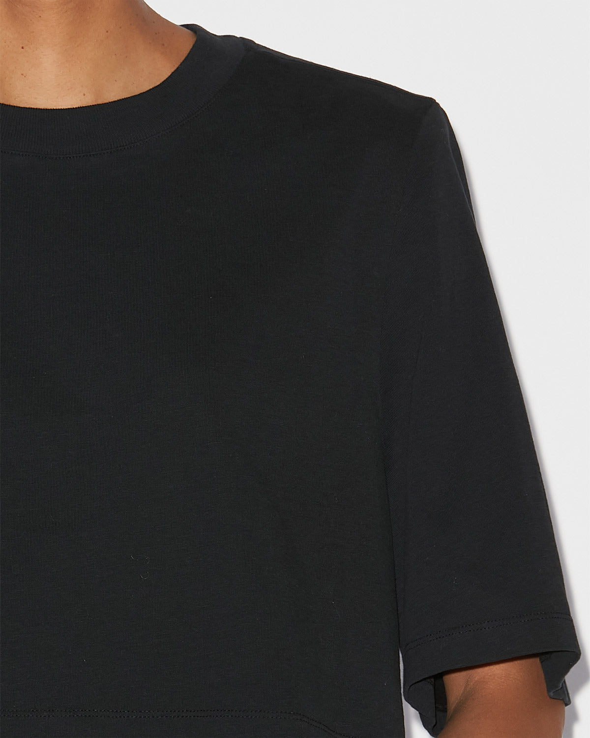 T-shirt corta zaely in cotone - Nero - Woman - 4