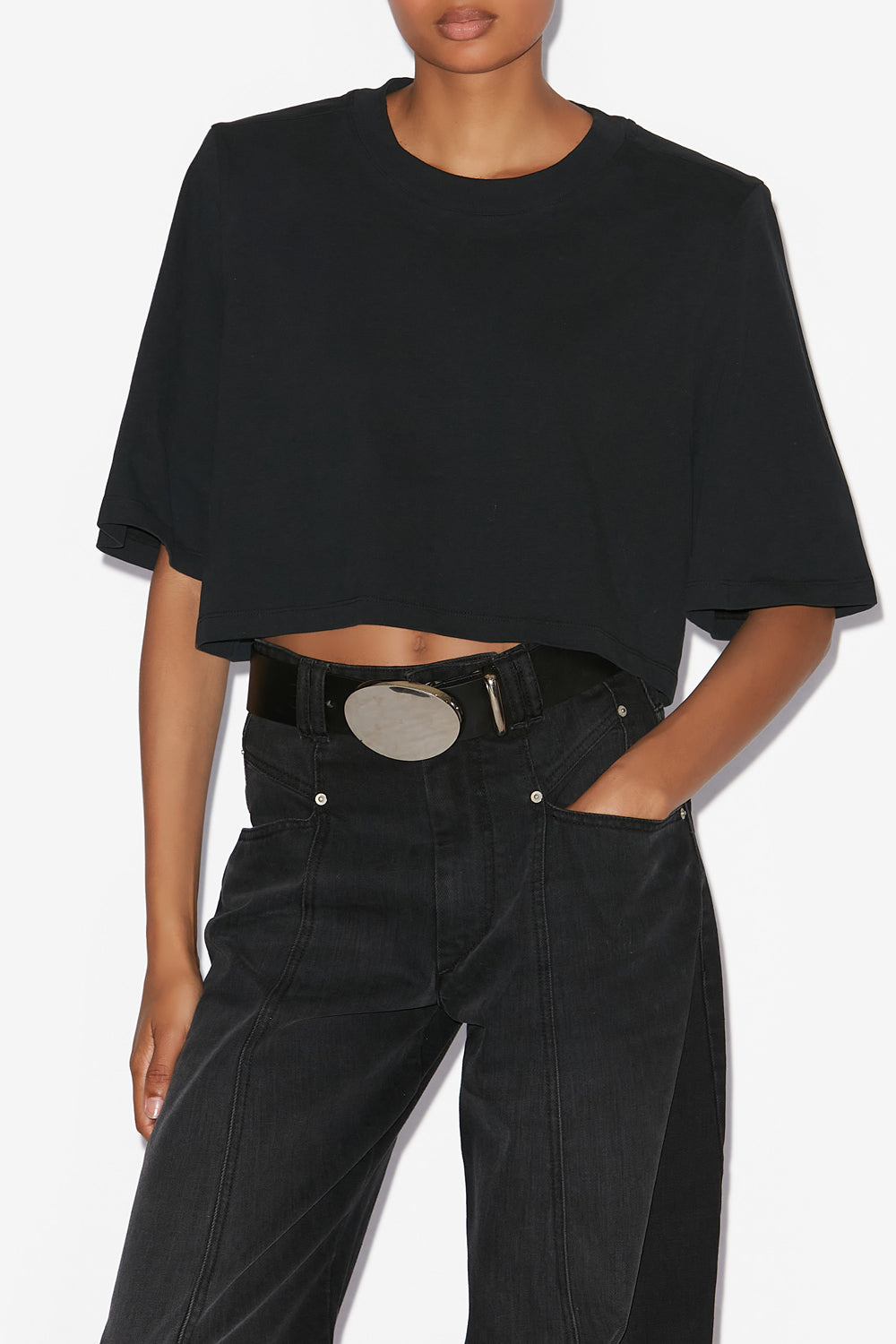 T-shirt corta zaely in cotone - Nero - Woman - 8