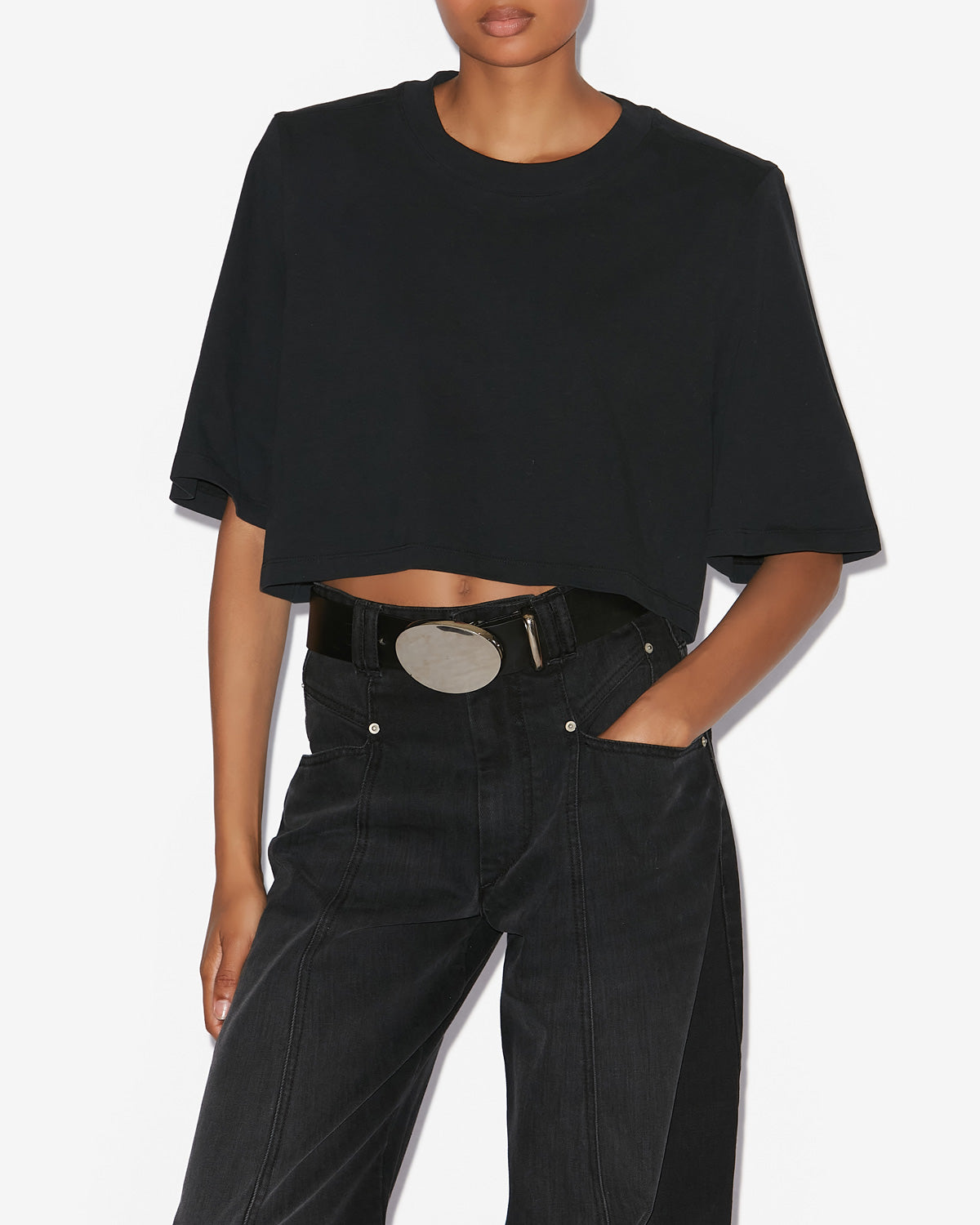 T-shirt corta zaely in cotone - Nero - Woman - 6