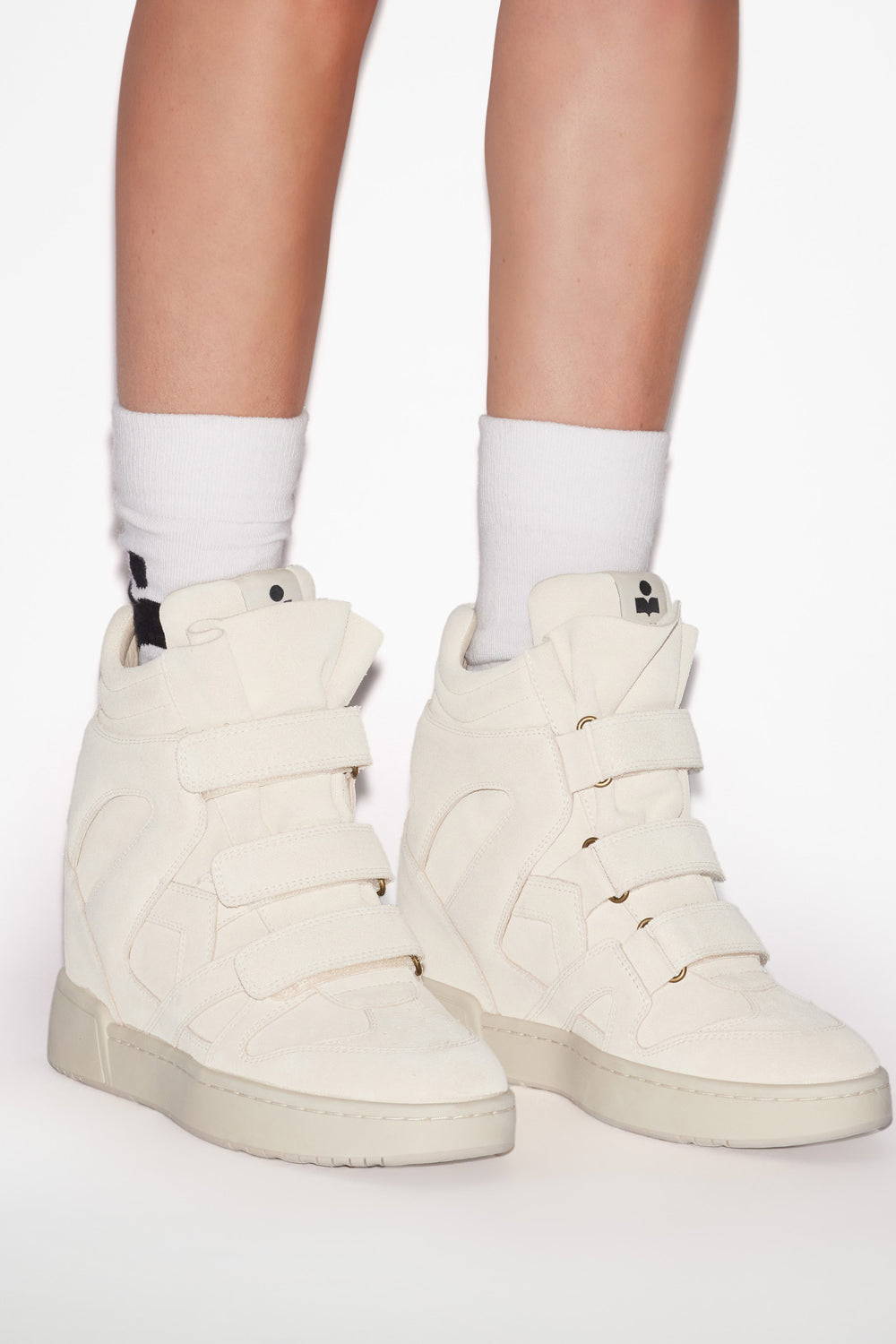 Baskets montantes compensées en cuir im3 - Beige - Woman - 5