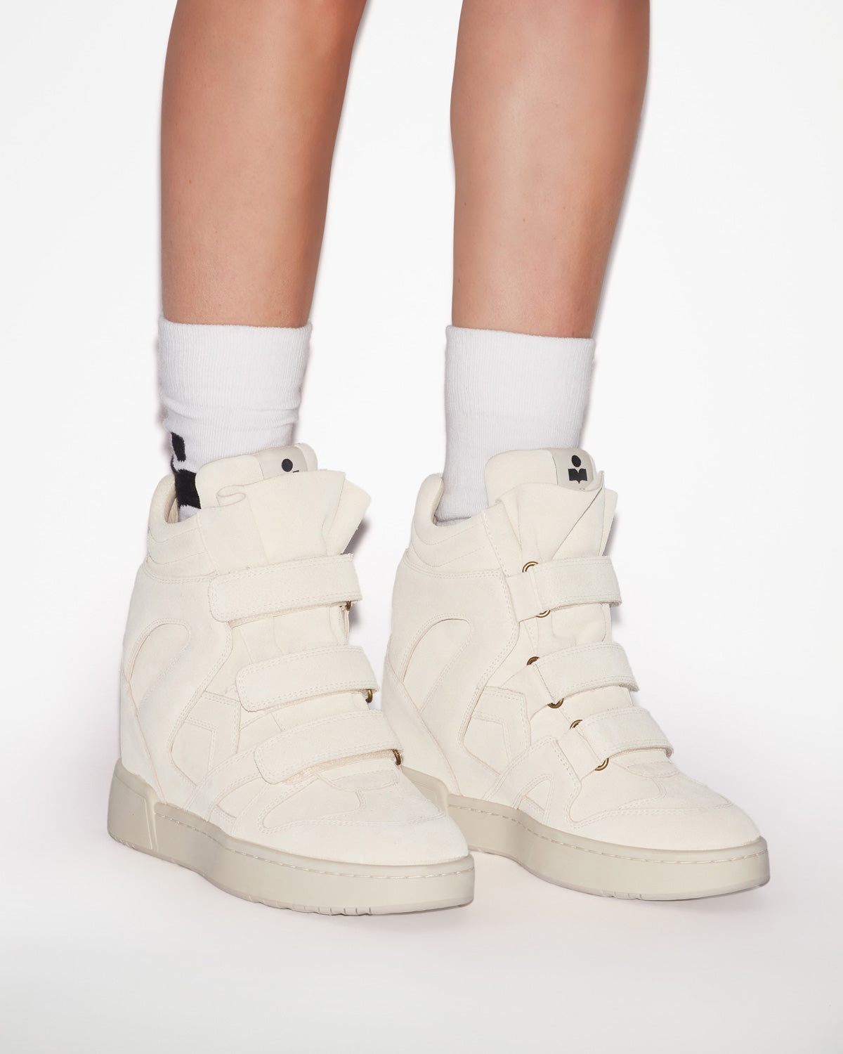 Baskets montantes compensées en cuir im3 - Beige - Woman - 5
