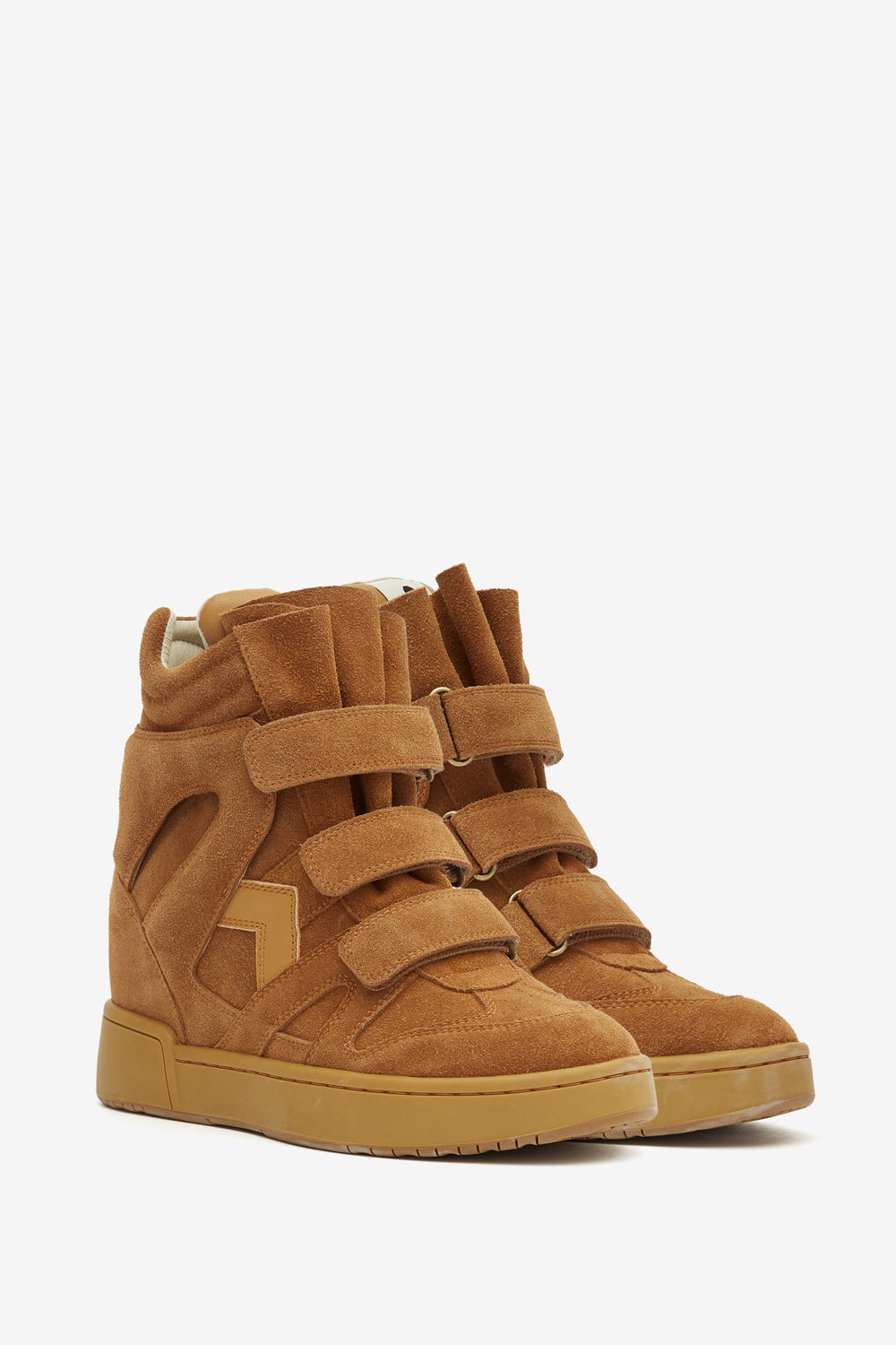 Im3 high-top leather wedge sneakers - Cognac - Woman - 3