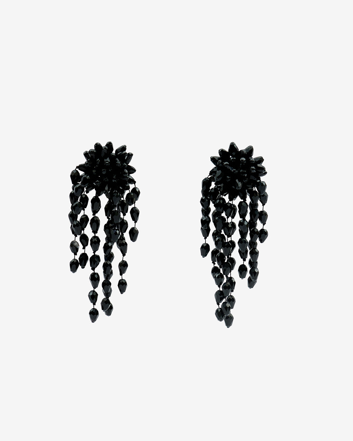 Hanabi earrings Woman Black and silver 1