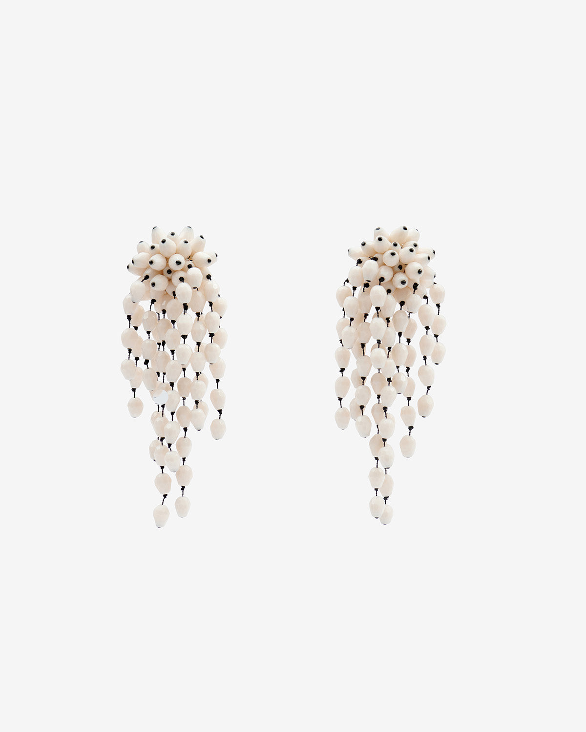 Orecchini pendenti con perle hanabi - Ecru-silver - Woman - 1
