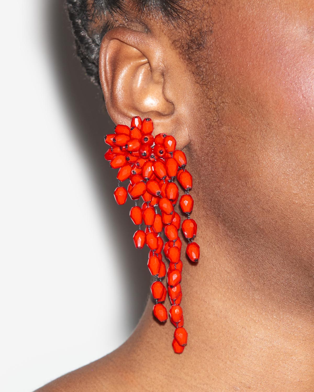 Hanabi earrings Woman Red-silver 1