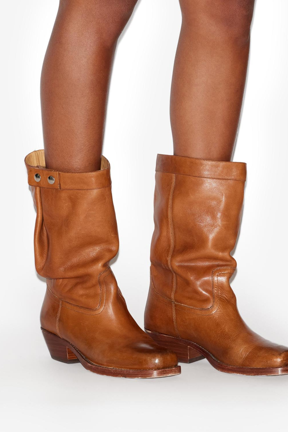 Stivali stile biker in pelle ademe - Havana - Woman - 5