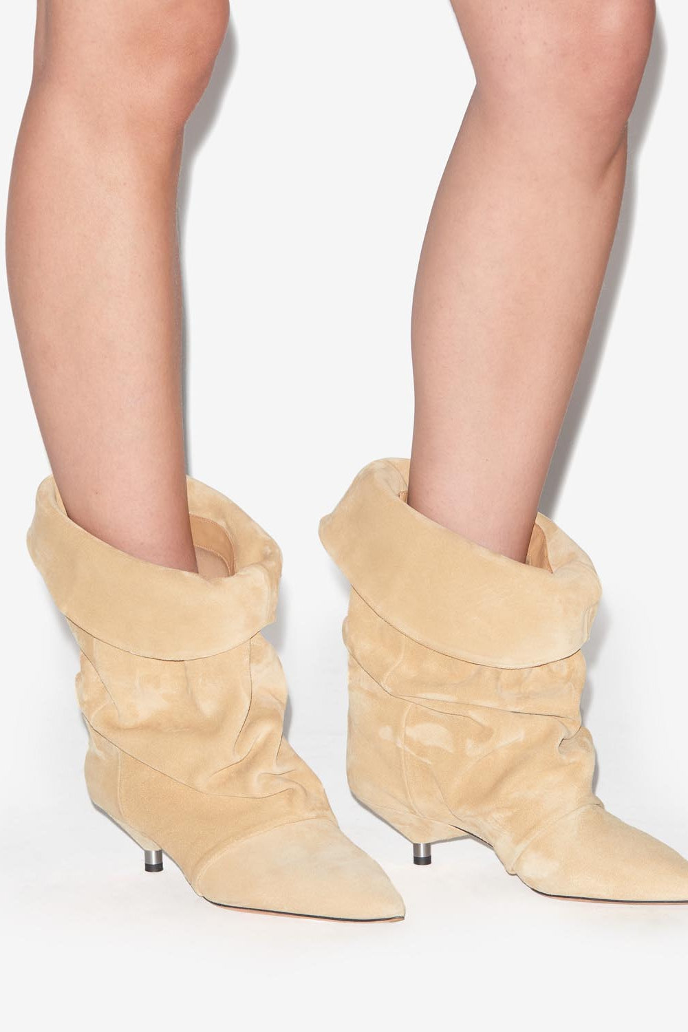 Edrik high-heeled draped boots - Beige - Woman - 5