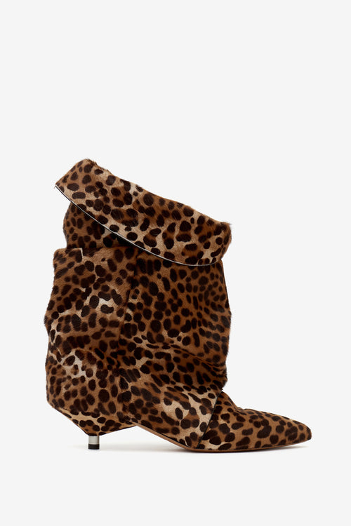 Stivali con tacco drappeggiati edrik - Leopard - Woman