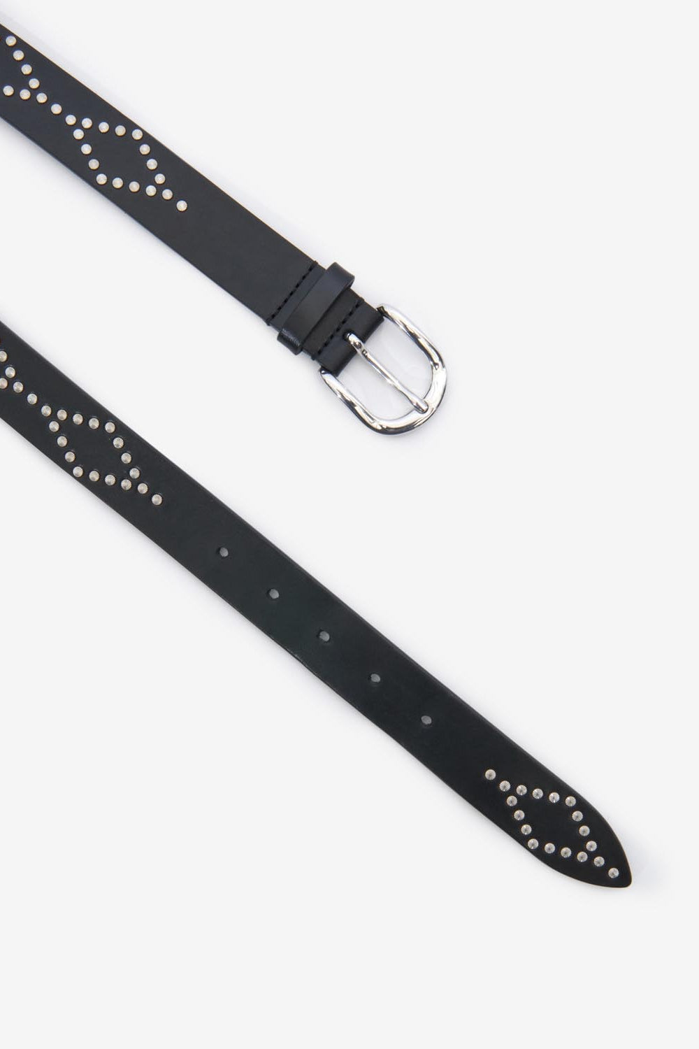 Ceinture en cuir clouté liliana - Noir et argenté - Woman - 3