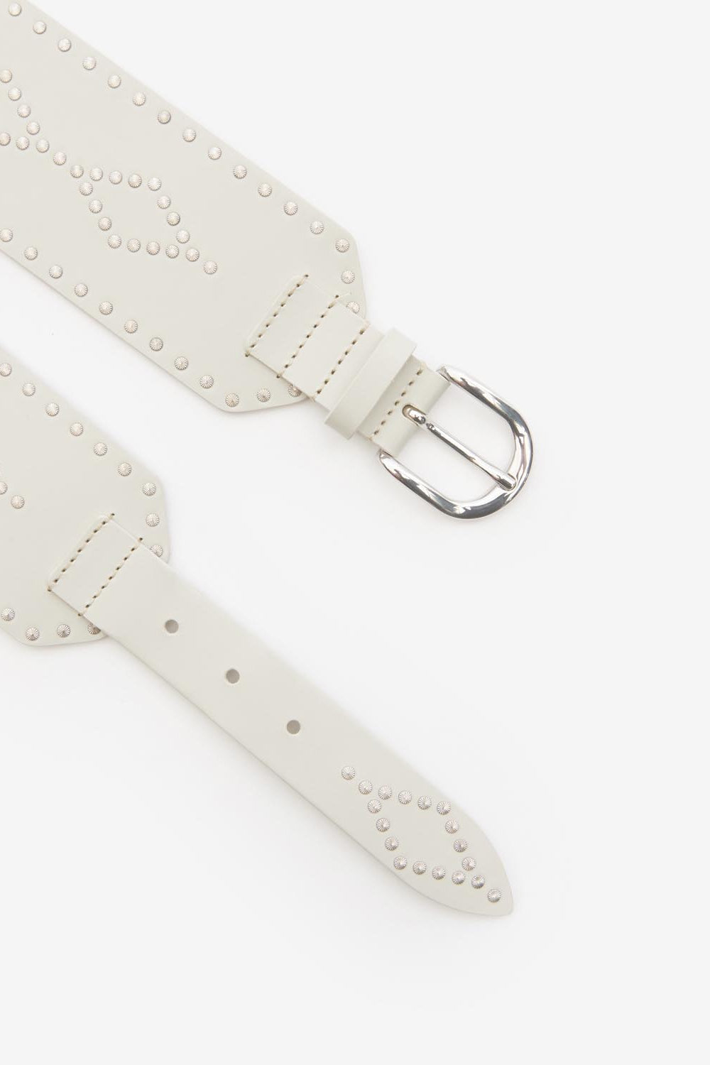 Cintura larga in pelle borchiata lucie - Chalk-silver - Woman - 3