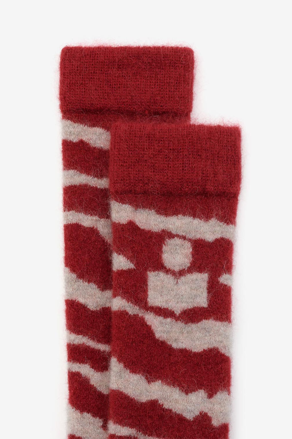 Chaussettes à motif zèbre shona - Framboise-beige - Woman - 2