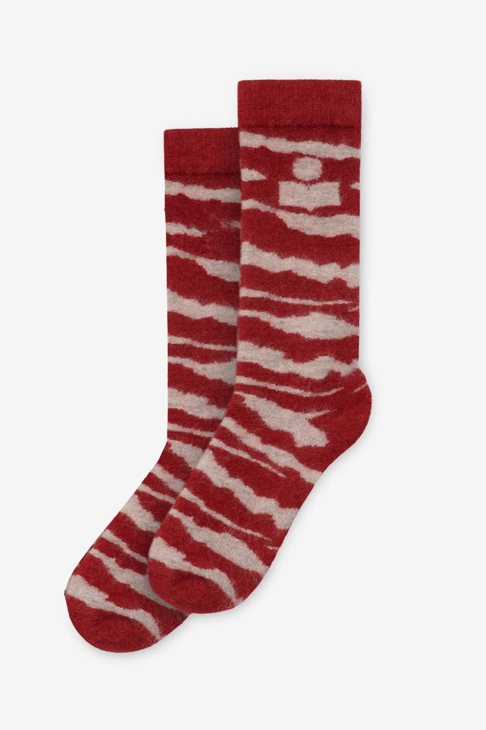 Chaussettes à motif zèbre shona - Framboise-beige - Woman - 1