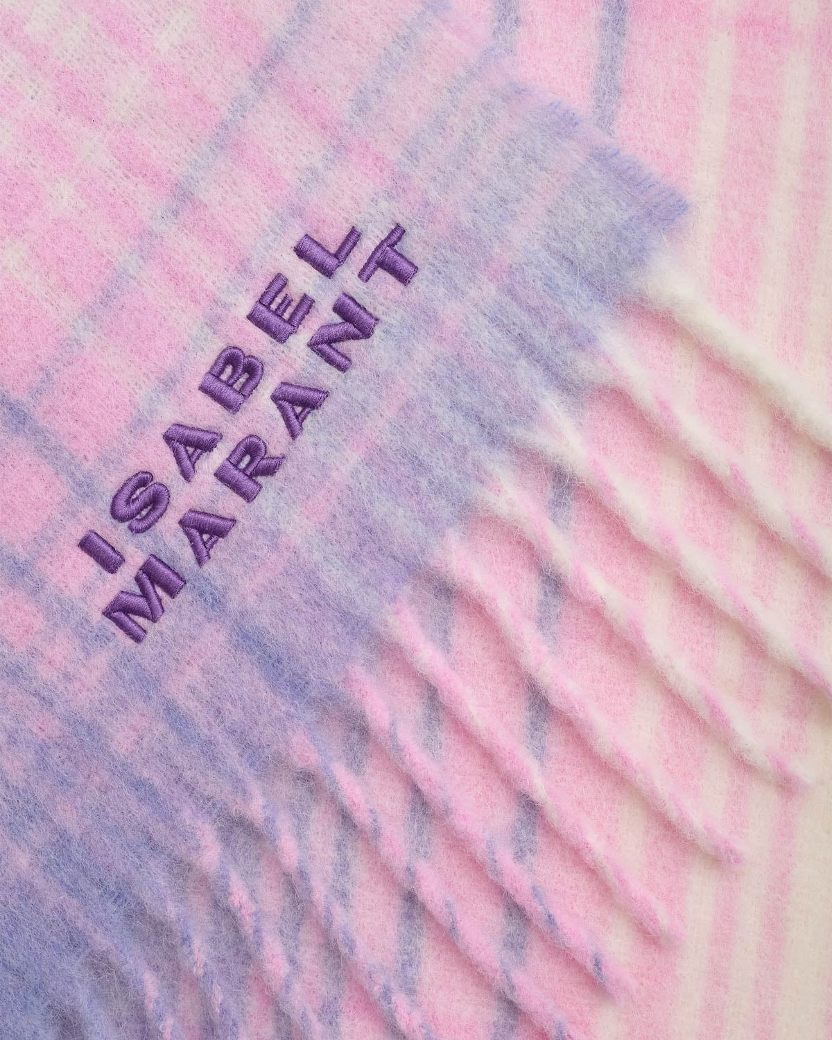 Écharpe en alpaga à carreaux firny - Lilas-écru - Woman - 2