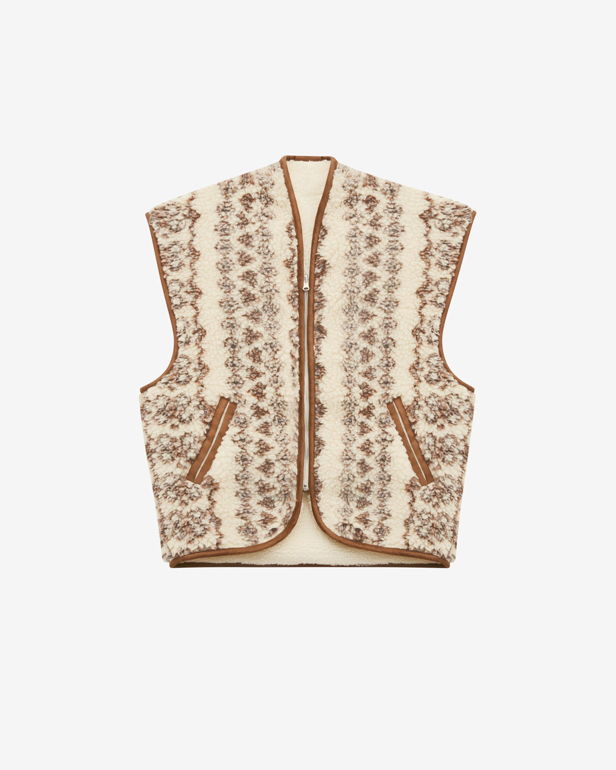 Maximilia vest Woman Ecru-brown 1